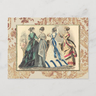 Cartão Postal Modas Victorianas Elegantes