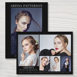 Cartão Postal Modelo Ator Comp Card 6 Foto frente dupla