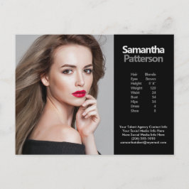 Cartão Postal Modelo Ator Comp PostCard 1 Modelo de Foto