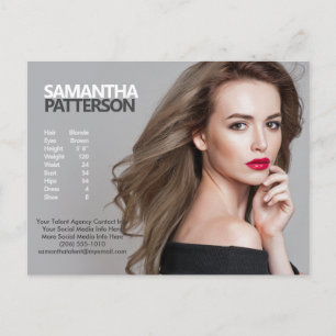 Cartão Postal Modelo Ator Comp PostCard 1 Modelo de Foto