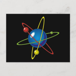 Cartão Postal Modelo Colorido do Átomo