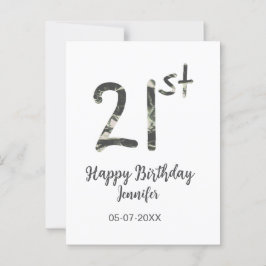 Cartão Postal modelo de aniversário de 21 anos adicionar nome da