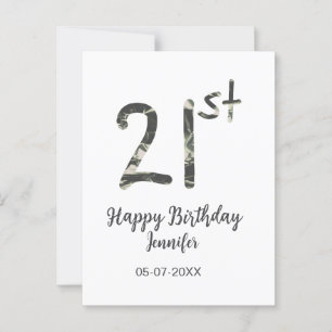 Cartão Postal modelo de aniversário de 21 anos adicionar nome da