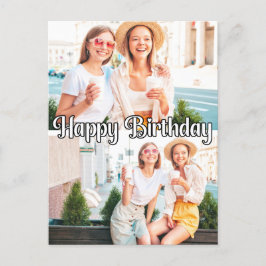 Cartão Postal Modelo de aniversário personalizado e moderno com 