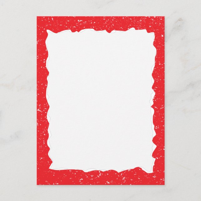 Cartão Postal Modelo de Borda Personalizada de Papel Vermelho Vi (Frente)