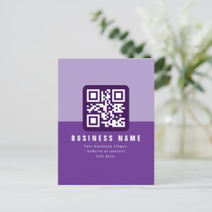 Cartão Postal Modelo de código QR moderno editável Roxos