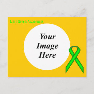 Cartão Postal Modelo de fita padrão do verde limão por K Yoncich