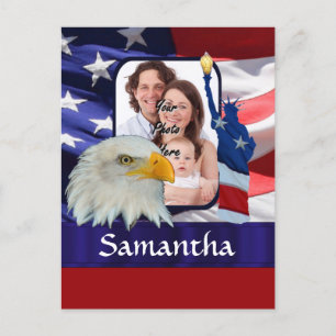 Cartão Postal Modelo de foto Americano Patriótico