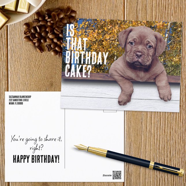 Cartão Postal Modelo de Foto de Cachorrinho Marrom Fofo para Oca (Criador carregado)