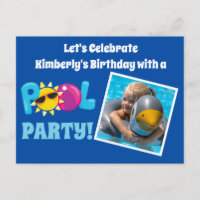 Modelo de Foto de Festa de Piscina Infantil Azul A