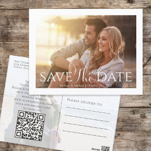 Cartão Postal Modelo de Foto Simples Roteiro de Casamento