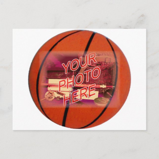 Cartão Postal Modelo de Frame de Basquete (Frente)