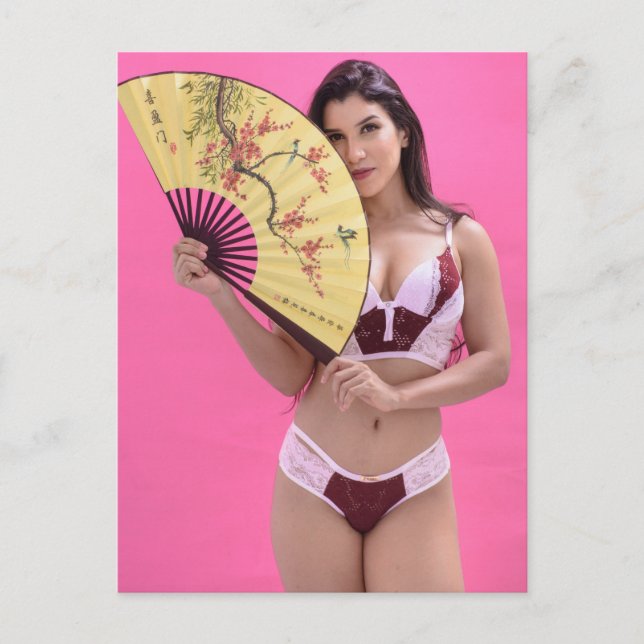 Cartão Postal Modelo de lingerie a quente (Frente)