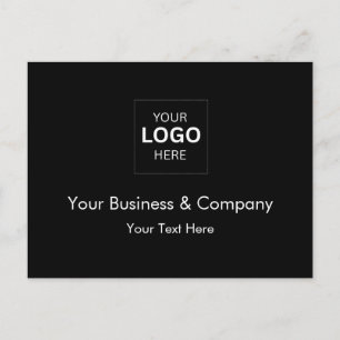 Cartão Postal Modelo de logotipo de negócios de luxo preto perso