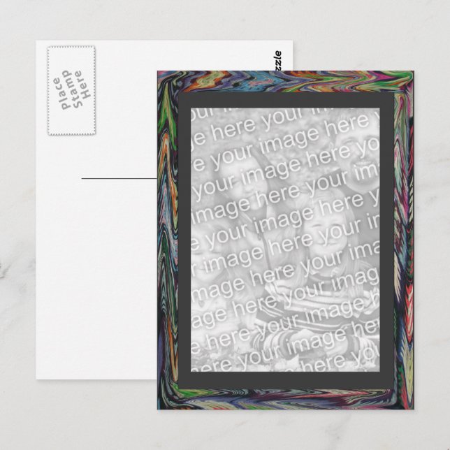 Cartão postal - modelo de moldura com cores borrad (Frente/Verso)