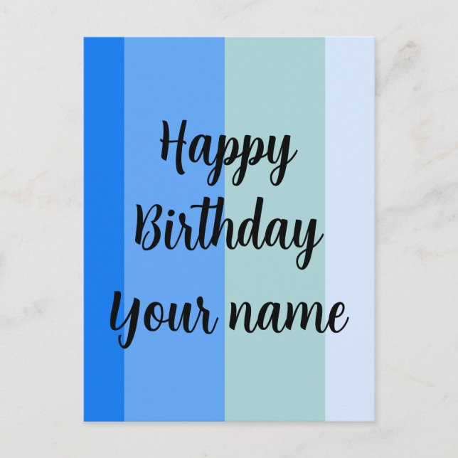 Cartão Postal Modelo de Nome de Aniversário Feliz (Frente)