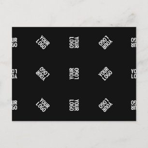 Cartão Postal Modelo de padrão de logotipo moderno único Preto