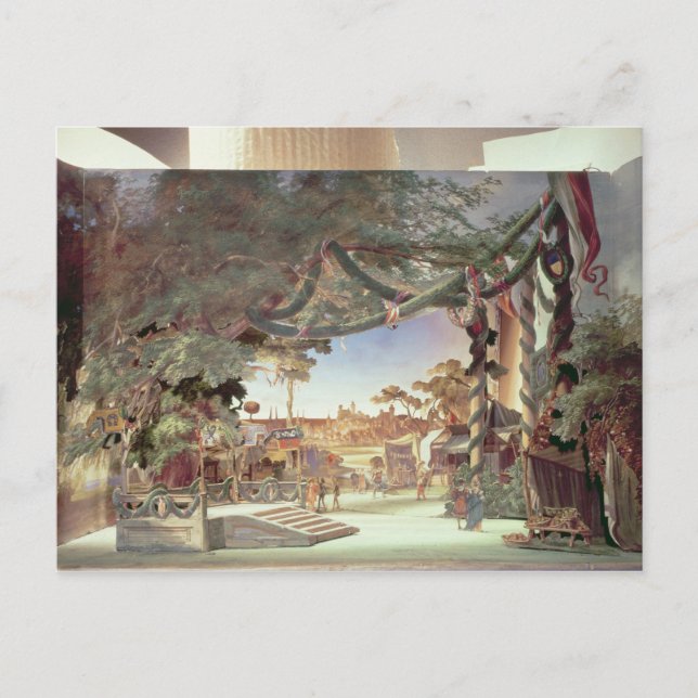 Cartão Postal Modelo de palco para a ópera "Die Meistersinger" (Frente)