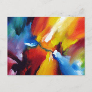 Cartão Postal Modelo de Pintura de Expressionismo Abstrato Moder