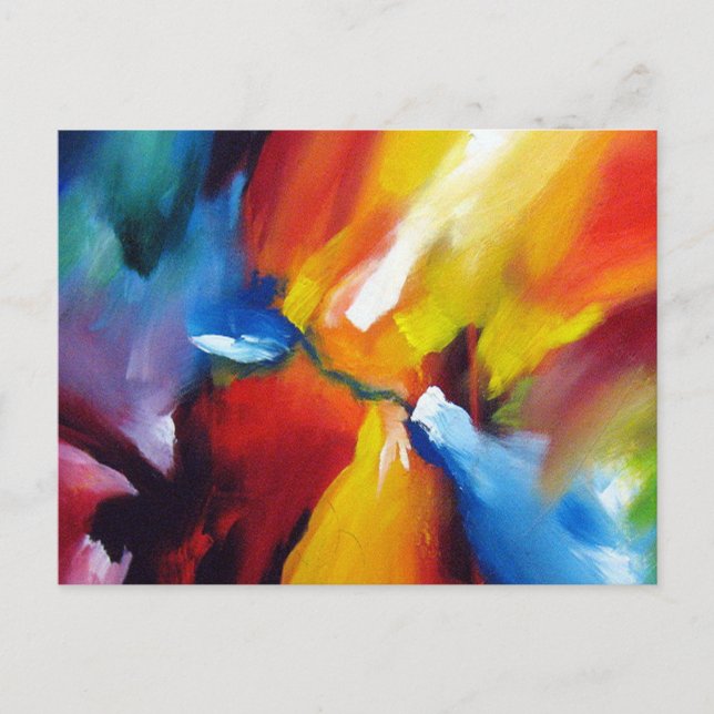 Cartão Postal Modelo de Pintura de Expressionismo Abstrato Moder (Frente)