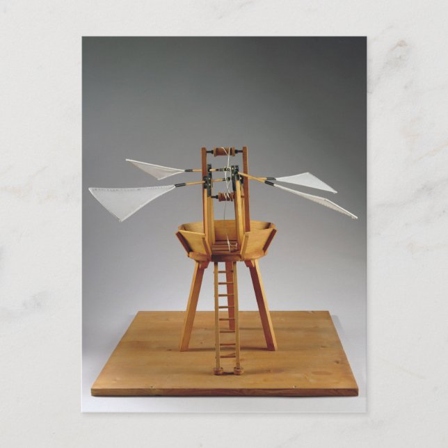 Cartão Postal Modelo de reconstrução da design da Vinci (Frente)