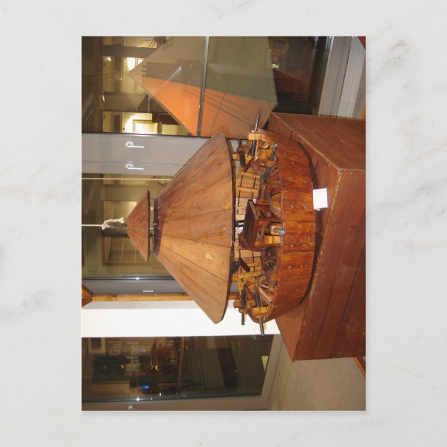 Cartão Postal Modelo de tanque baseado em desenhos de Leonardo d (Frente)