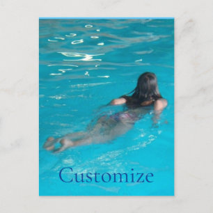 Cartão Postal Modelo feminino de natação Thunder_Cove