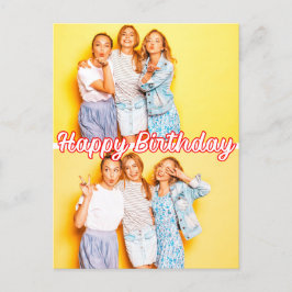 Cartão Postal Modelo Moderno de Aniversário Personalizado com 2 