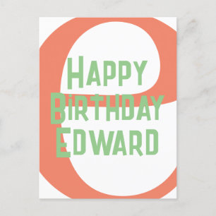Cartão Postal modelo personalizado de feliz aniversário com nome