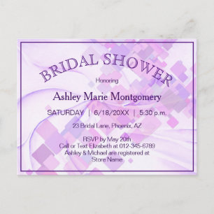 Cartão Postal Modelo violeta roxa do Pastel Chá de panela modern