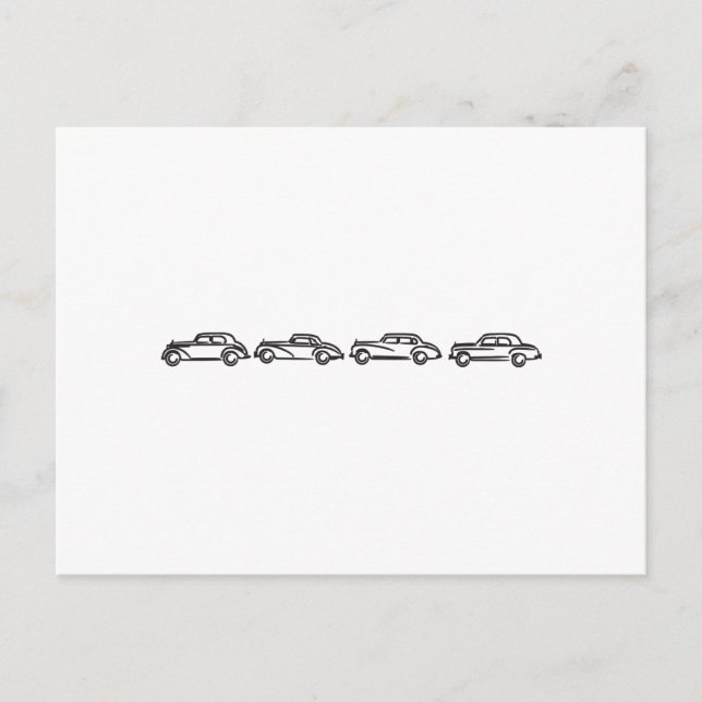 Cartão Postal Modelos Vintage Mercedes (Frente)