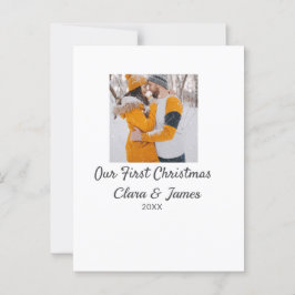 Cartão Postal Modern boho nosso primeiro nome de casal de Natal