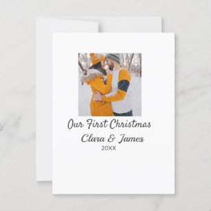 Cartão Postal Modern boho nosso primeiro nome de casal de Natal