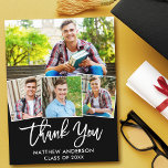 Cartão Postal Modern Brush Script Graduação 4 Foto Muito Obrigad<br><div class="desc">Graduação de Foto do Script de Pincel Moderno 4 Obrigado Cartão-Postal</div>