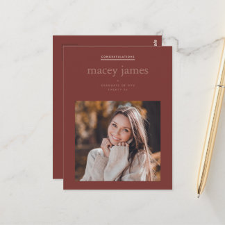 Cartão Postal Modern Graduation Photo Card | Custom College Grad