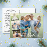 Cartão Postal Modern Happy Hanukkah - Colagem de Fotografias<br><div class="desc">Celebre o Chanucá com este cartão-postal divertido com 4 das suas fotos e as palavras "Feliz Chanucá" na frente e sua nota personalizada no verso. Ou, se você quiser, exclua a nota digitada no verso e escreva manualmente cada cartão postal individualmente. Adicione seu endereço para facilitar a correspondência. Simples e...</div>