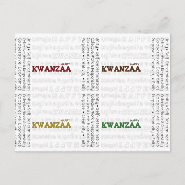 Cartão Postal Modern Happy Kwanzaa (Frente)