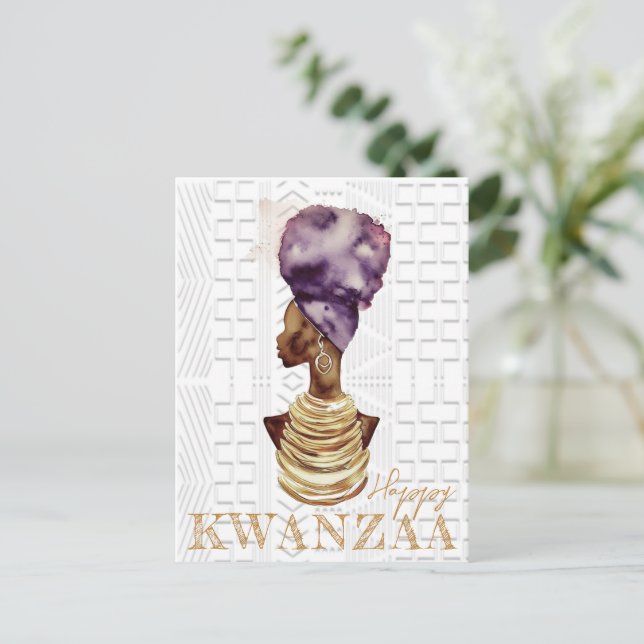 Cartão Postal Modern Happy Kwanzaa (Em pé/Frente)