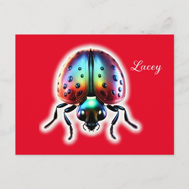 Cartão Postal Modern Ladybug (Frente)