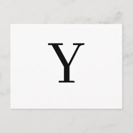 Cartão Postal Modern Letter Minimalist Initial Design