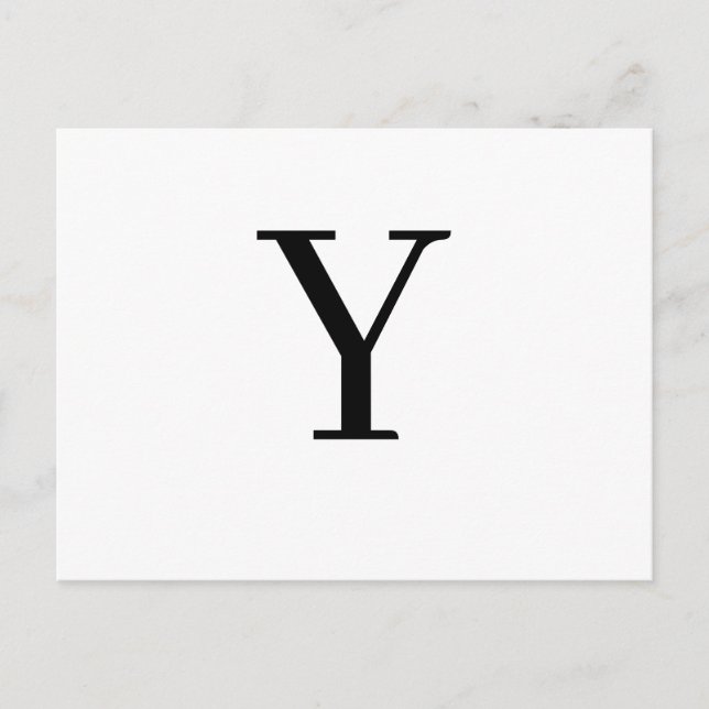 Cartão Postal Modern Letter Minimalist Initial Design (Frente)