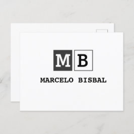 Cartão Postal Modern Minimal Typography White Paper Square