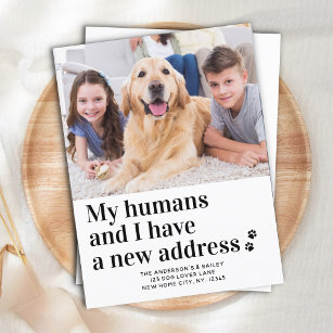 Cartão Postal Modern New Address I Moved Pet Photo Dog Moving
