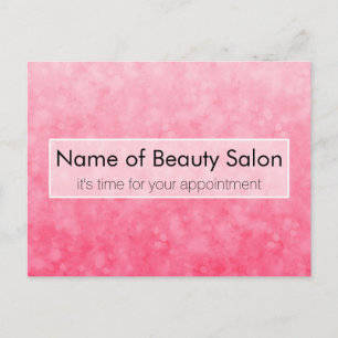Cartão Postal Modern Pink Salon Appoint Soft Chic Bokeh