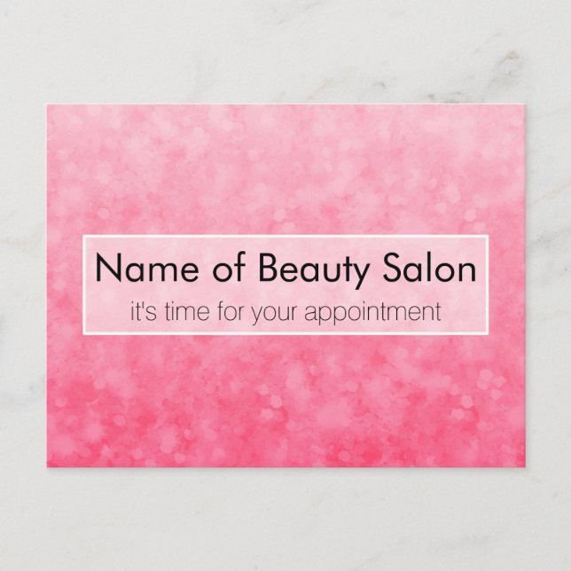 Cartão Postal Modern Pink Salon Appoint Soft Chic Bokeh (Frente)