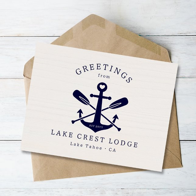 Cartão Postal Modern Rustic Lake House Férias Rental Airbnb (Criador carregado)