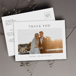 Cartão Postal Modern Simple Photo Wedding Thank You Postcard