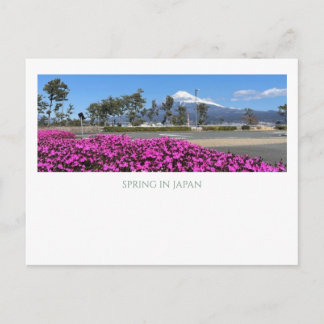 Cartão Postal Modern Vintage Mt Fuji Japan Spring Pink Shibazaku
