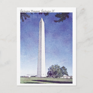 Cartão Postal Modern Watercolor Painting Washington Monument