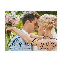 Moderna Caligrafia Elegante Agradecimento de Foto 